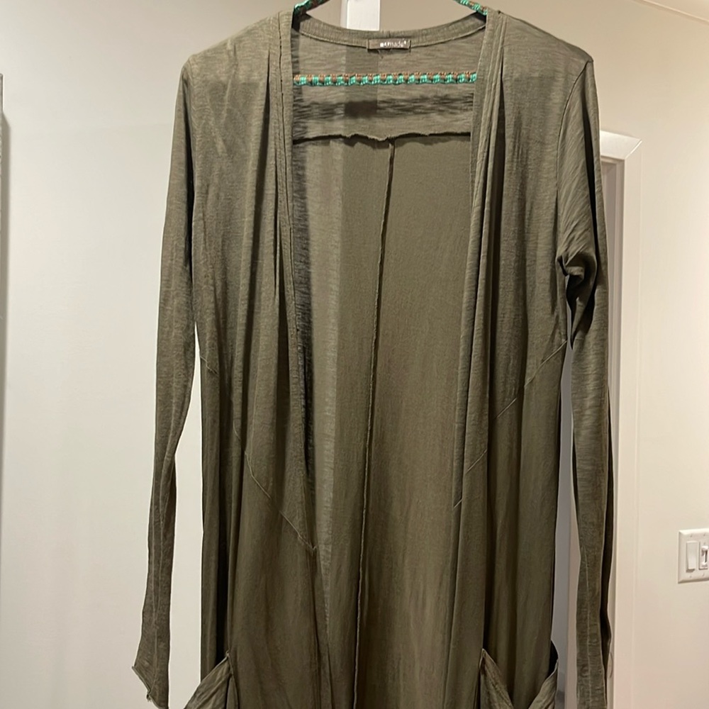 LAmade long green cardigan